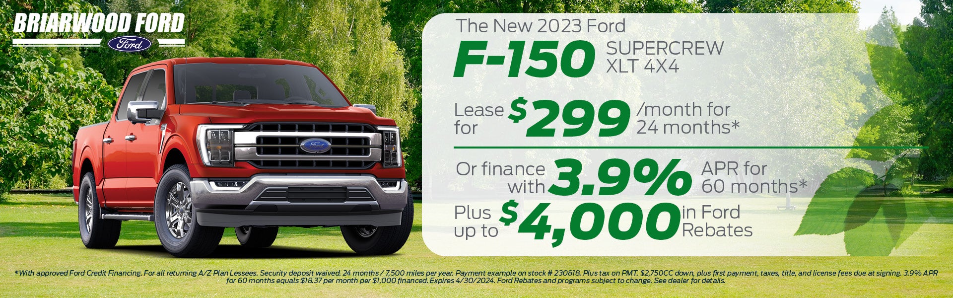 2023 Ford F-150 Lease or Finance Offer
